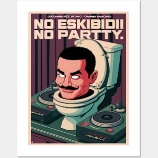 No Skibidi No Party feat Sigma Rizz and Chamba Gigachad Posters and Art